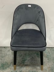 AMORE UPHOLSTERED DINING CHAIR IN DARK GREY VELVET - RRP £95