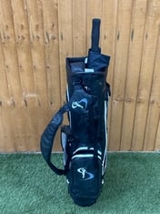 STROMBERG WEATHER LITE GOLF STAND BAG BLACK/WHITE WITH UMBRELLA