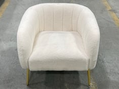 RUSSELL FABRIC ARMCHAIR IN WHITE BOUCLE - RRP £200