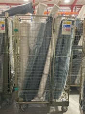 CAGE OF ASSORTED ROLLS OF FABRIC TO INCLUDE SPECKLE NATURAL 8.3M (CAGE NOT INCLUDED)