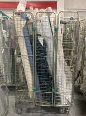 CAGE OF ASSORTED ROLLS OF FABRIC TO INCLUDE TONAL WEAVE MOSS GREEN - 10.8M (CAGE NOT INCLUDED)