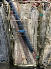 CAGE OF ASSORTED ROLLS OF FABRIC TO INCLUDE AC TITAN NAVY (CAGE NOT INCLUDED)