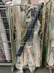 CAGE OF ASSORTED ROLLS OF FABRIC TO INCLUDE SHORT LENGTH KHAKI (CAGE NOT INCLUDED)