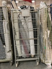 CAGE OF ASSORTED ROLLS OF FABRIC TO INCLUDE DARK GREY (CAGE NOT INCLUDED)