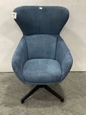 NOAH SWIVEL ACCENT LEISURE CHAIR IN BLUE FABRIC - RRP £250