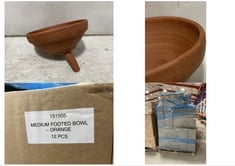 APPROX 190 STONE THE CROWS ITEMS TO INCLUDE 190 X STONE THE CROWS MEDIUM FOOTED BOWL - ORANGE - DIA 20CM - ITEM RRP £10 - TOTAL RRP OF PALLET £1898