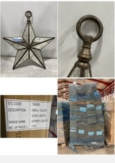 APPROX 10 STONE THE CROWS ITEMS TO INCLUDE 2 X STONE THE CROWS SMALL GLASS STAR LIGHTS (DAMAGED) - HEIGHT 45CMs - ITEM RRP £135 AND 5 X STONE THE CROWS LARGE GLASS STAR LIGHTS (BROKEN GLASS) - HEIGHT