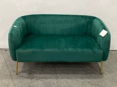 RUSSELL VELVET 2 SEATER SOFA IN GREEN - RRP £300