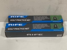 2 X RIFE GOLF PRACTICE NETS - SIZE 270CM X 210CM X 180CM - TOTAL RRP £178