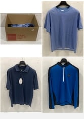 BOX OF APPROX 10 X ASSORTED GOLFING TOPS TO INCLUDE STROMBERG BLUE QUARTER ZIP-SIZE M