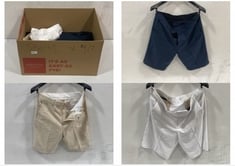 BOX OF APPROX 10 X ASSORTED GOLFING SHORTS TO INCLUDE STROMBERG GOLFING SHORTS IN CREAM-SIZE 30W