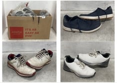 BOX OF ASSORTED GOLF SHOES TO INCLUDE STROMBERG MENS GOLF TRAINERS IN WHITE / GREY SIZE 11