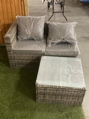 2 SEATER END SOFA RATTAN PARTS IN MIXED GREY (PART ONLY)