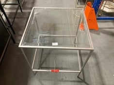 CLEAR GLASS / SILVER SIDE TABLE