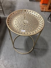 GOLD CUT OUT PATTERNED SIDE TABLE