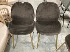 FLANAGAN CHAIR CHOCOLATE BROWN VELVET 2 PACK - RRP £375