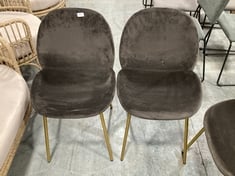 FLANAGAN CHAIR CHOCOLATE BROWN VELVET 2 PACK - RRP £375