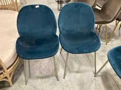 FLANAGAN CHAIR PETROL BLUE VELVET 2 PACK - RRP £375