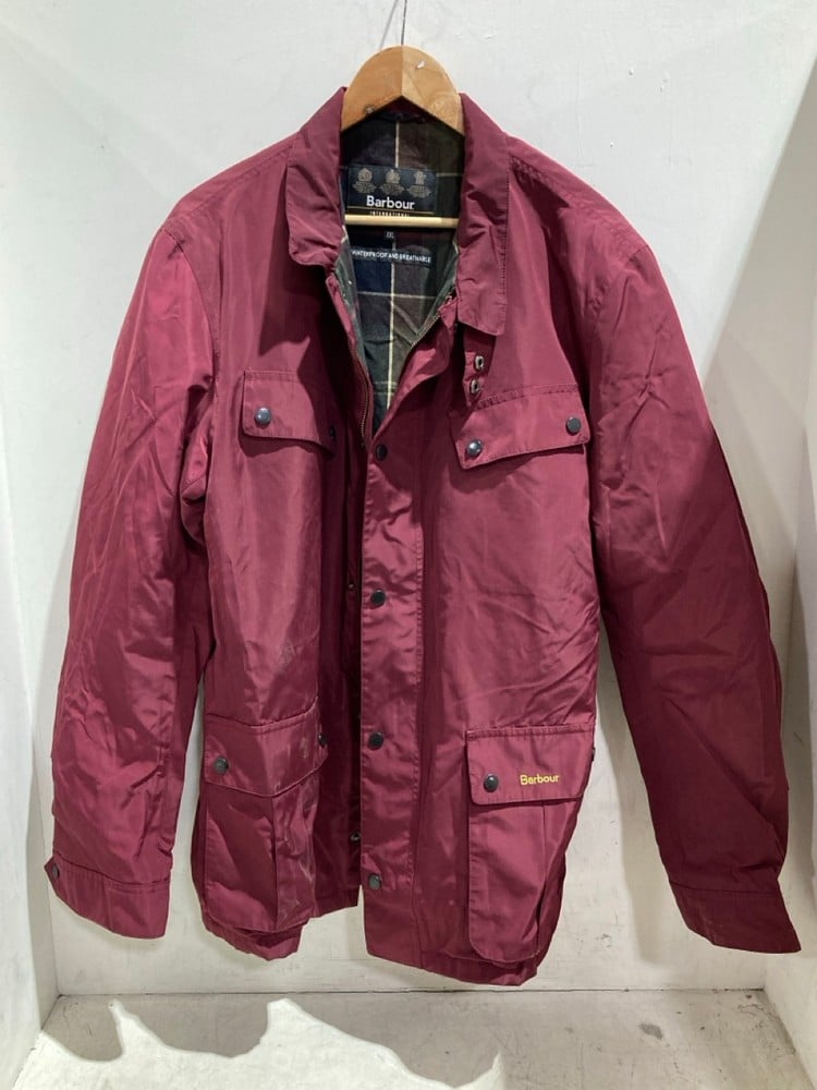 BARBOUR INTERNATIONAL BURGUNDY COAT - SIZE XXL