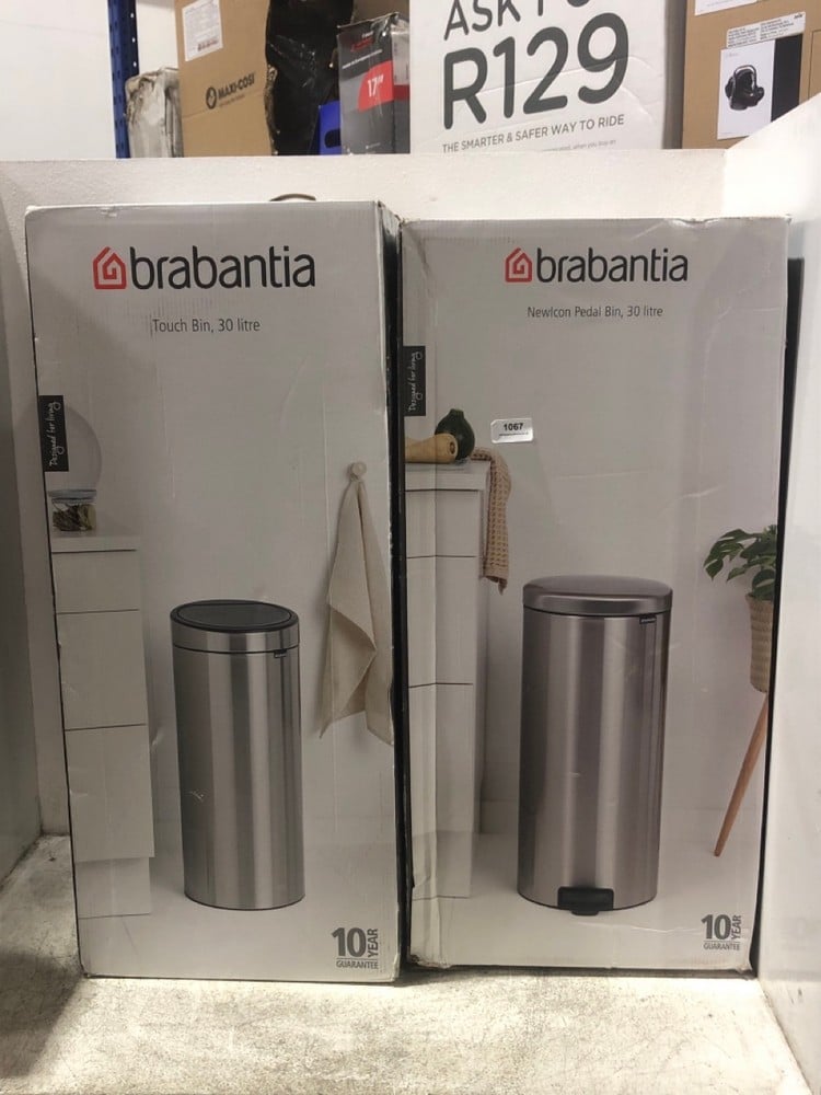 BRABANTIA NEWICON PEDAL BIN 30L TO INCLUDE BRABANTIA TOUCH BIN 30L