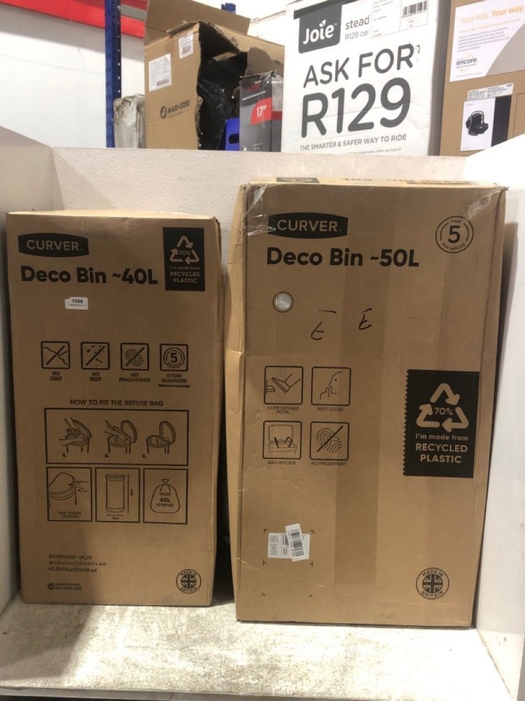 CURVER DECO BIN 50L TO INCLUDE CURVER DECO BIN 40L