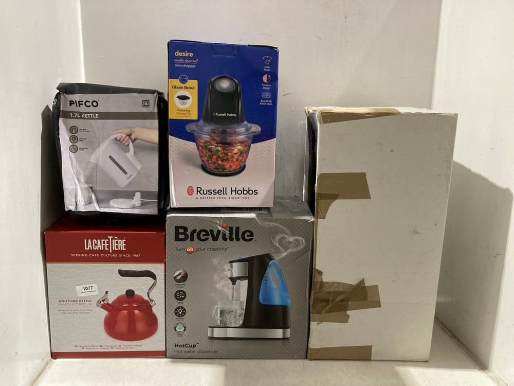 5 X ASSORTED ITEMS TO INCLUDE BREVILLE HOTCUP HOT WATER DISPENSER