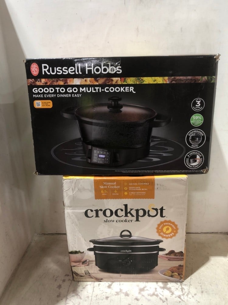 RUSSELL HOBBS GOOD TO GO MULTI COOKER AND CROCKPOT SLOW COOKER