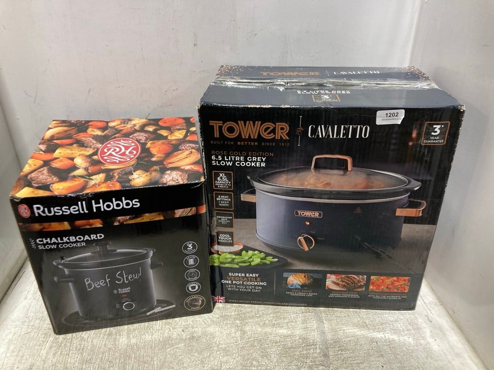 TOWER CAVALETTO 6.5L SLOW COOKER AND RUSSELL HOBBS CHALKBOARD SLOW COOKER