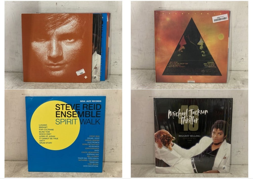 5 X ASSORTED VINYLS TO INCLUDE ED SHEERAN PLUS VINYL