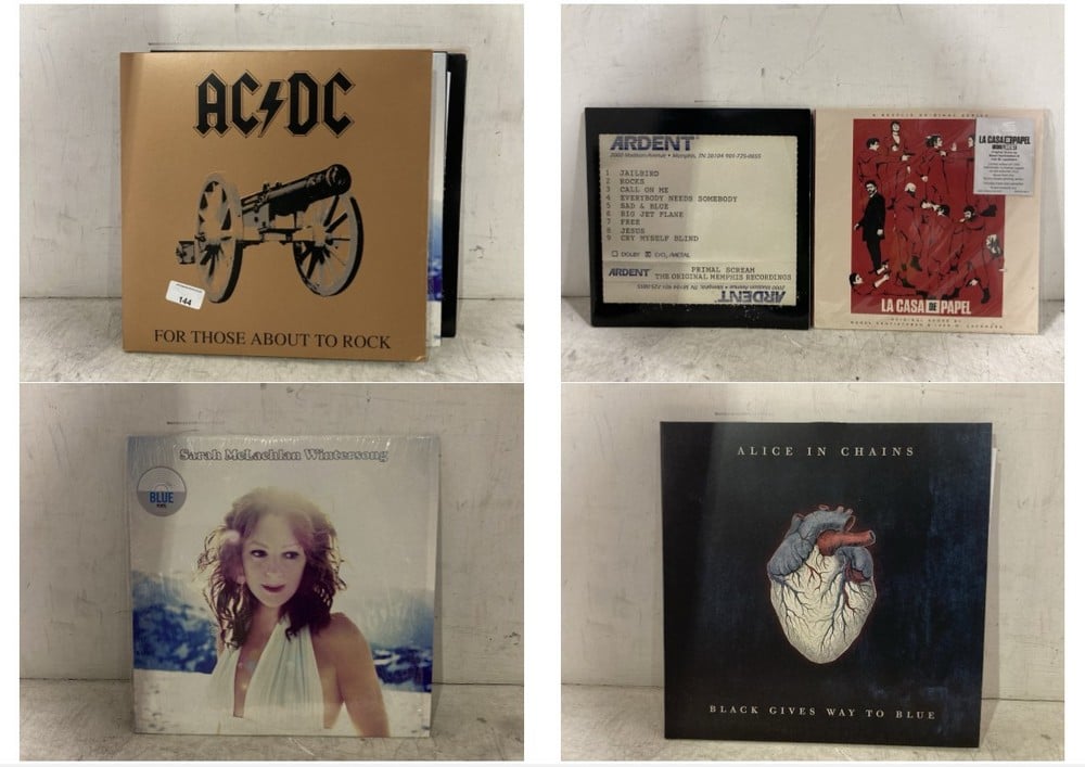 5 X ASSORTED VINYLS TO INCLUDE AC/DC FOR THOSE ABOUT TO ROCK VINYL