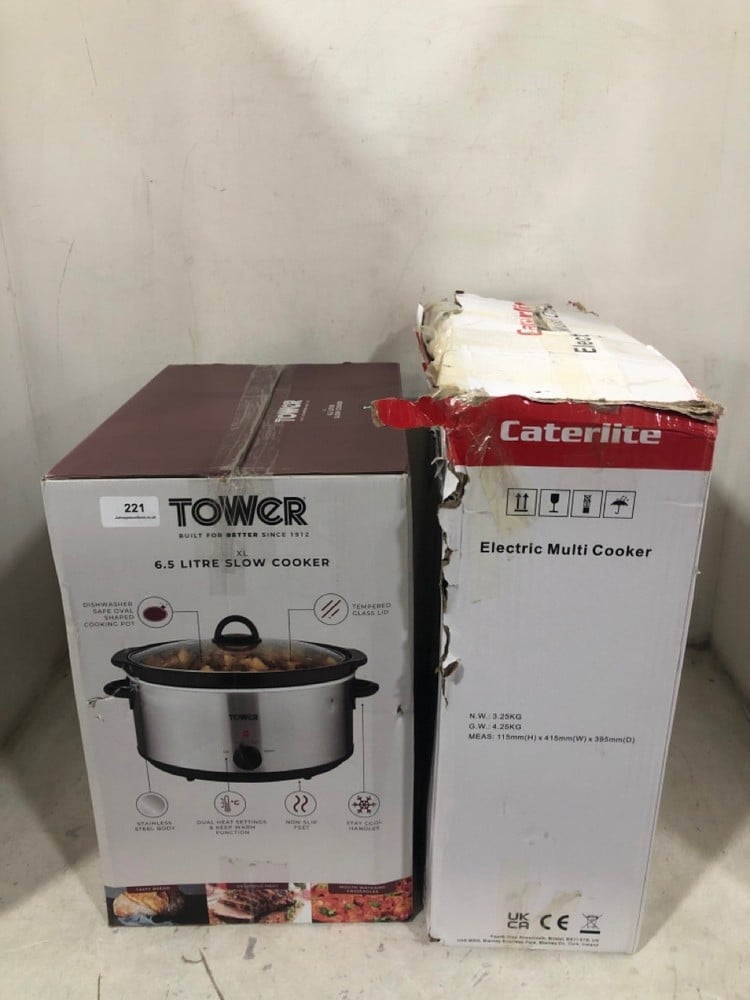 TOWER XL 6.5L SLOW COOKER TO INCLUDE CATERLITE ELECTRIC MULTI-COOKER FJ989