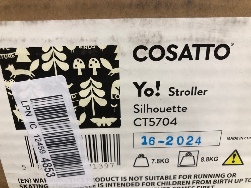 COSATTO YO! LIGHTWEIGHT COMPACT TRAVEL STROLLER SILHOUETTE CT5704 - RRP £199