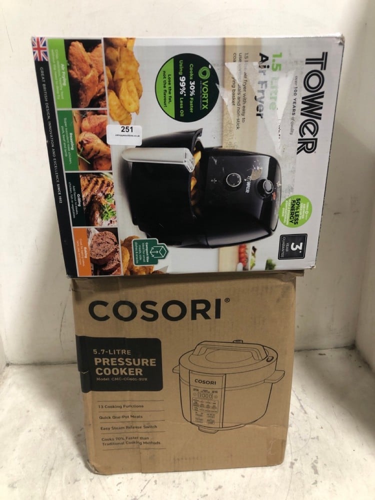 TOWER VORTX 1.5L AIR FRYER TO INCLUDE COSORI 5.7L PRESSURE COOKER CMC-CO601-SUK