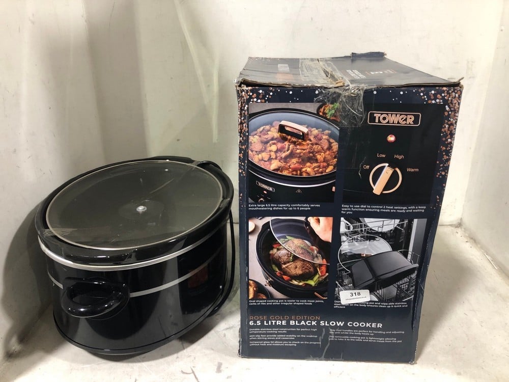 TOWER X CAVALETTO ROSE GOLD EDITION 6.5L BLACK SLOW COOKER TO INCLUDE CROCKPOT 6.5L SLOW COOKER