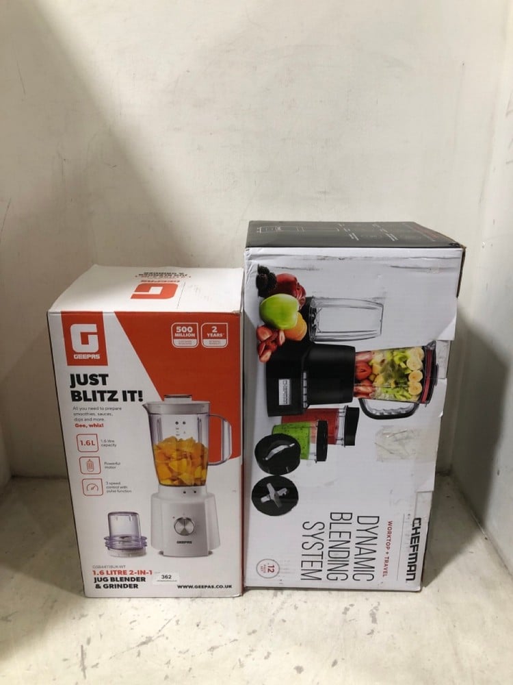 GEEPAS JUST BLITZ IT 1.6 LITRE JUG BLENDER & GRINDER TO INCLUDE CHEFMAN DYNAMIC BLENDING SYSTEM