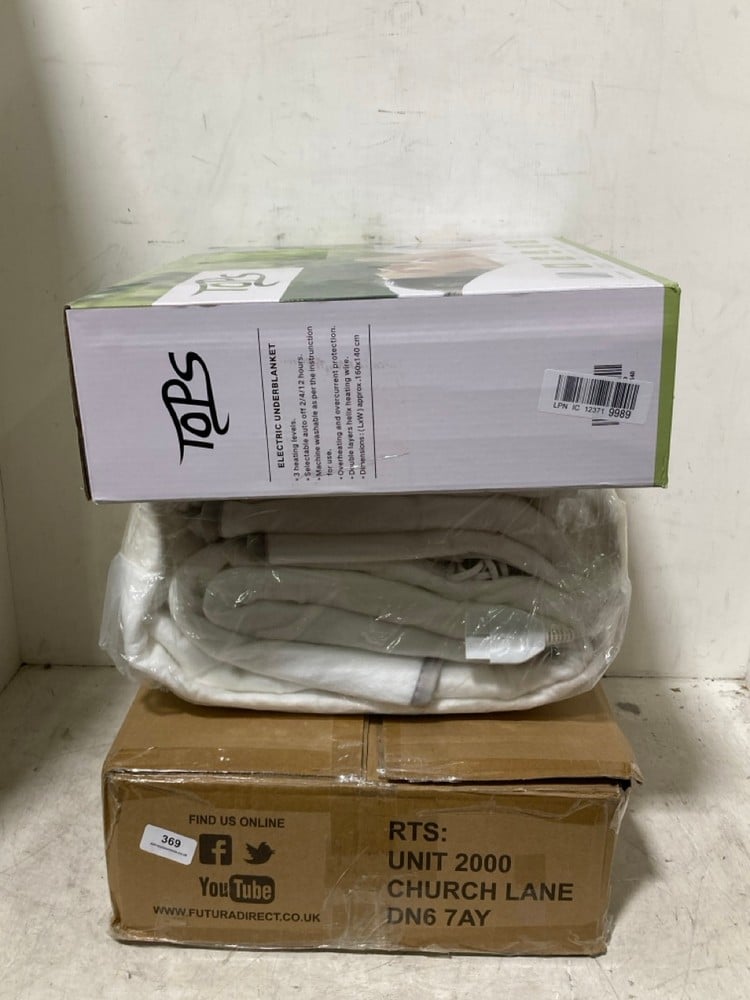 3 X ELECTRIC BLANKETS TO INCLUDE TOPS ELECTRIC BLANKET SIZE 160 X 140CM