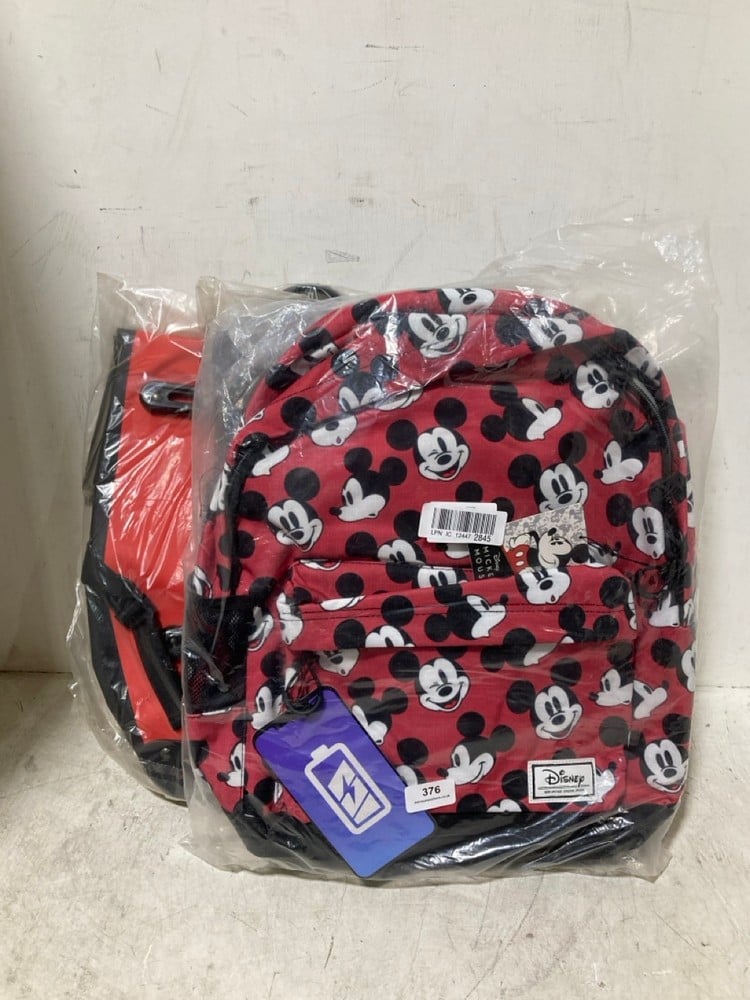 3 X ASSORTED BAGS TO INCLUDE DISNEY MICKEY MOUSE RED BACKPACK