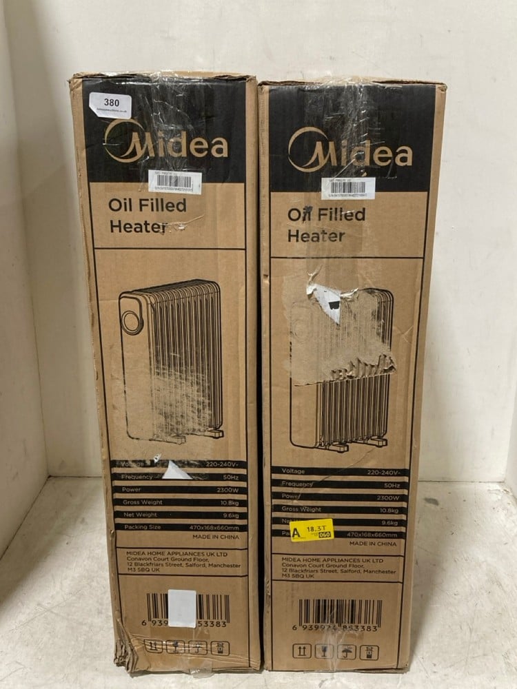 2 X MIDEA 2000W ELECTRIC OIL FILLED RADIATOR