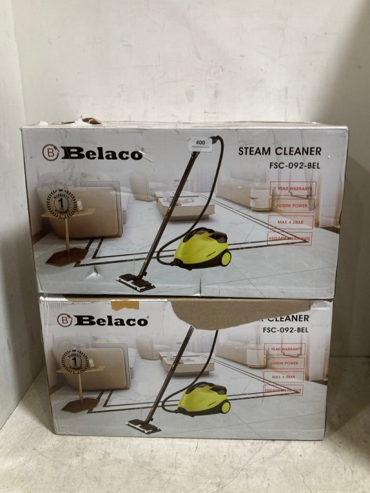 2 X BELACO 2000W STEAM CLEANER FSC-092-BEL