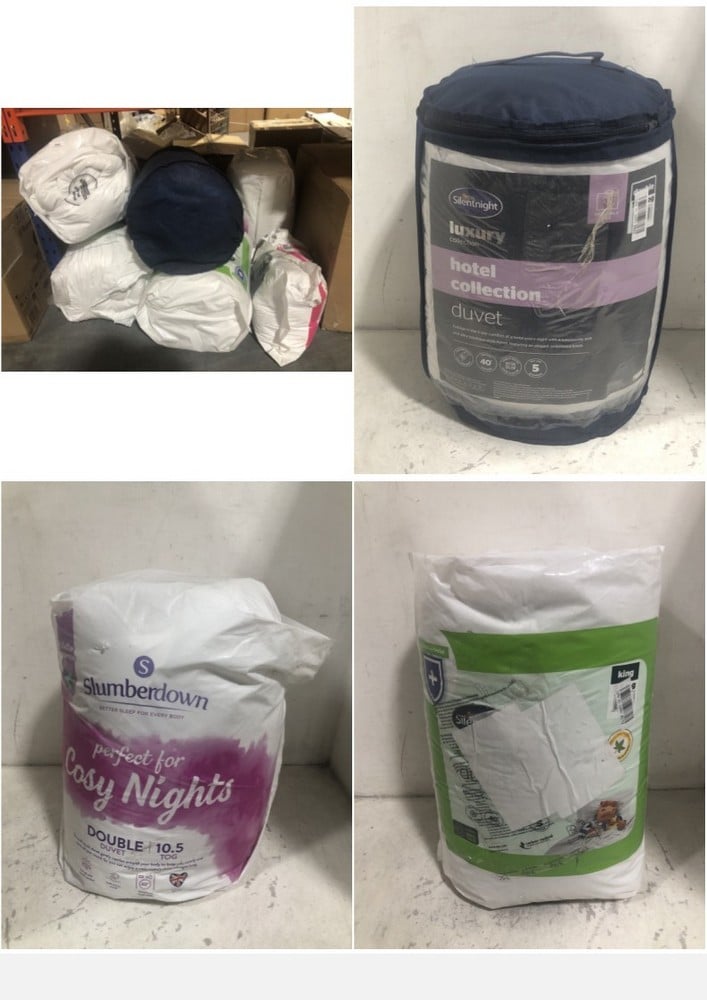 6 X ASSORTED BEDDING TO INCLUDE SILENTNIGHT ULTRABOUNCE 2 PILLOWS