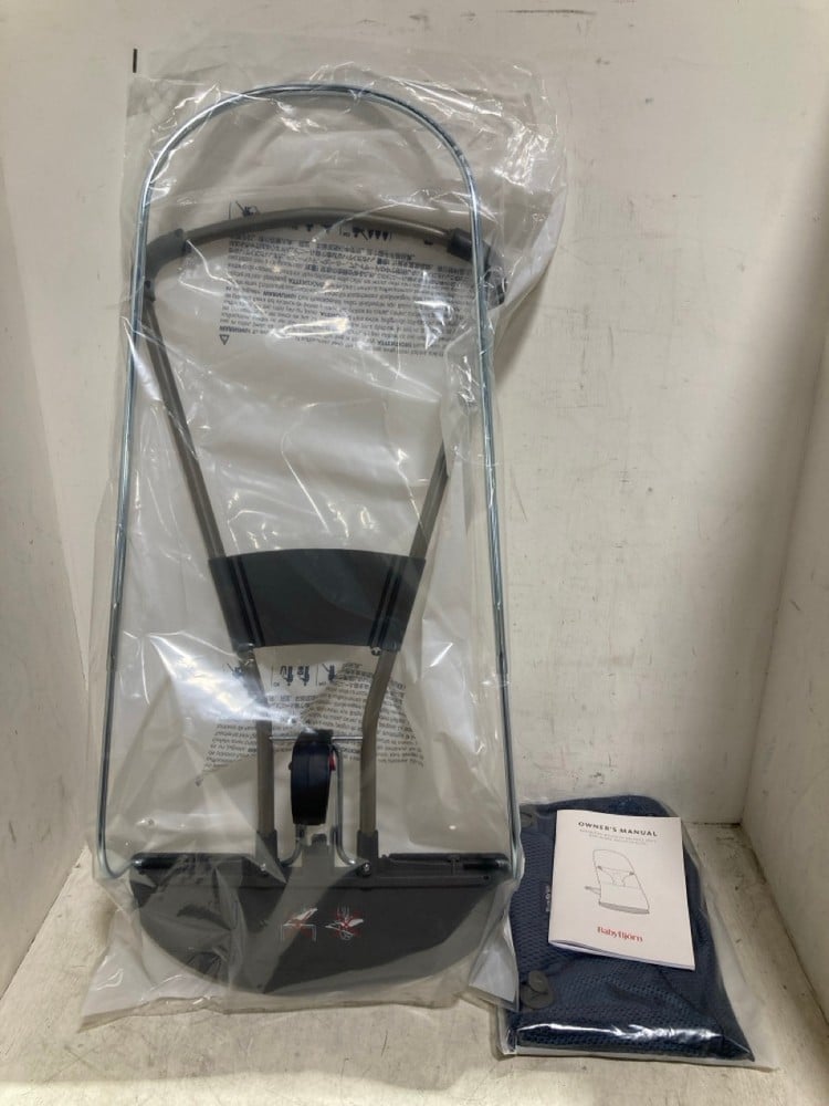 BABYBJORN BABY BOUNCER IN COLOUR NAVY BLUE MESH/DARK GREY FRAME- RRP £178