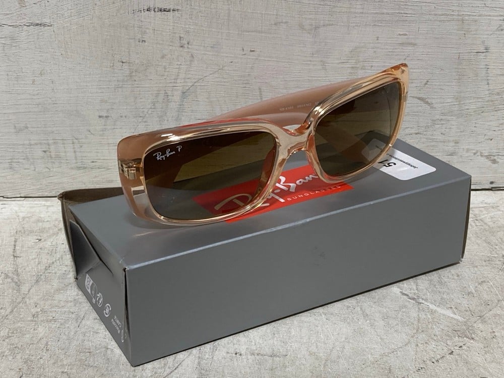 RAY BAN TRANSPARENT BROWN POLAR SUNGLASSES - ORB4389 - RRP £119