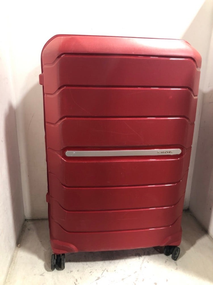 SAMSONITE RED 4 WHEEL SUITCASE