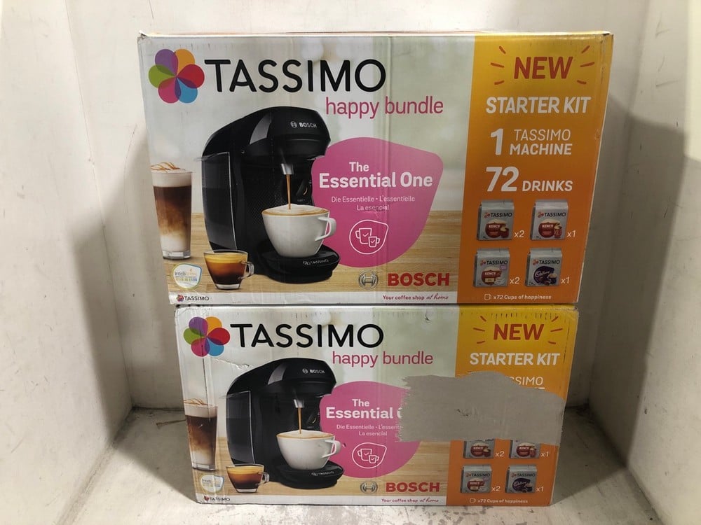 2 X BOSCH TASSIMO HAPPY COFFEE MACHINE BUNDLE