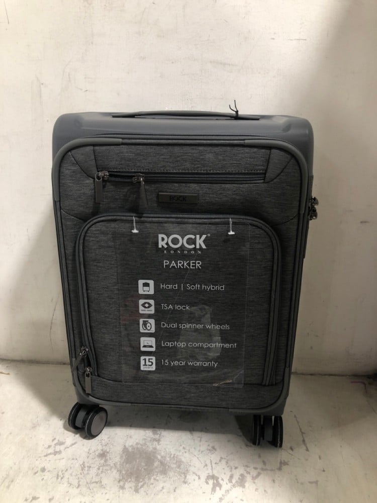 ROCK LONDON PARKER GREY 4 WHEEL SUITCASE