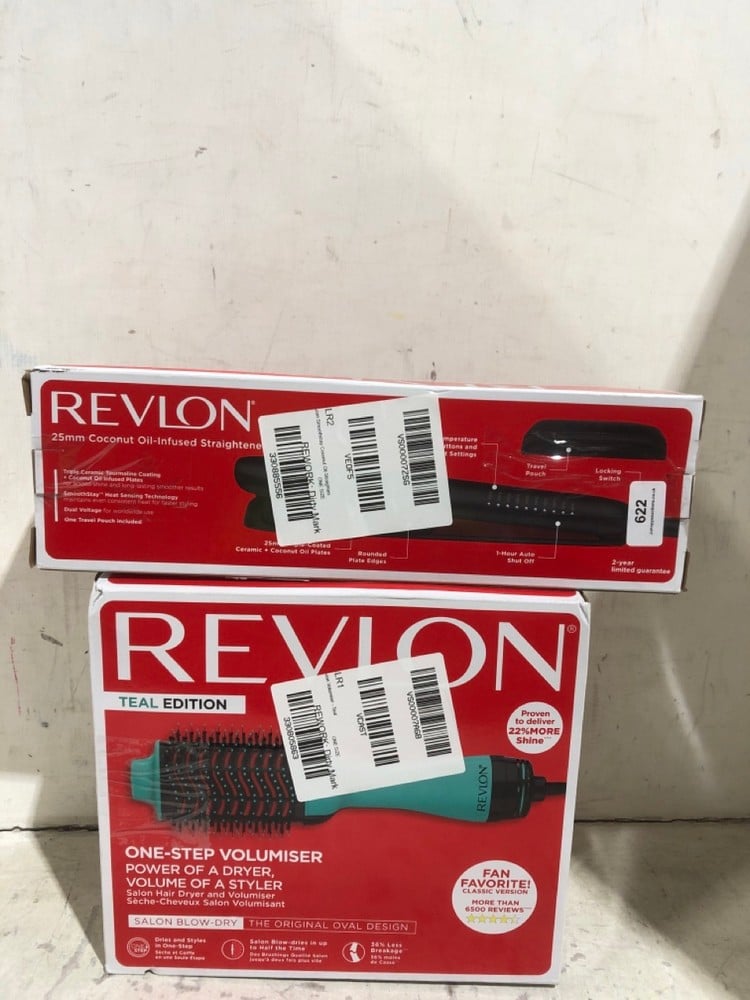 REVLON TEAL EDITION ONE-STEP VOLUMISER TO INCLUDE REVLON 25MM COCONUT OIL-INFUSED STRAIGHTENER