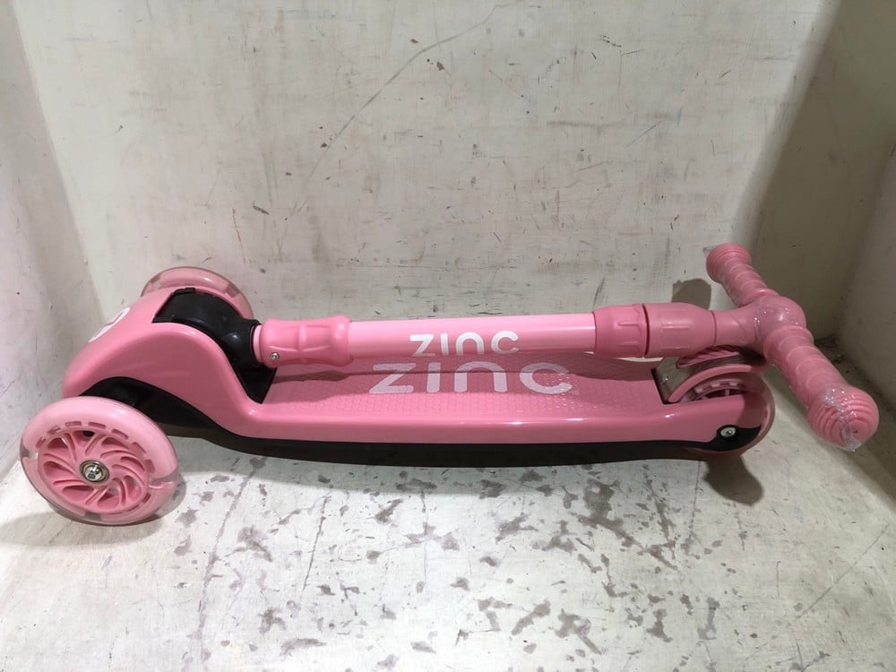 ZINC 3 WHEEL FOLDING LIGHT UP T-MOTION SCOOTER BLUSH PINK