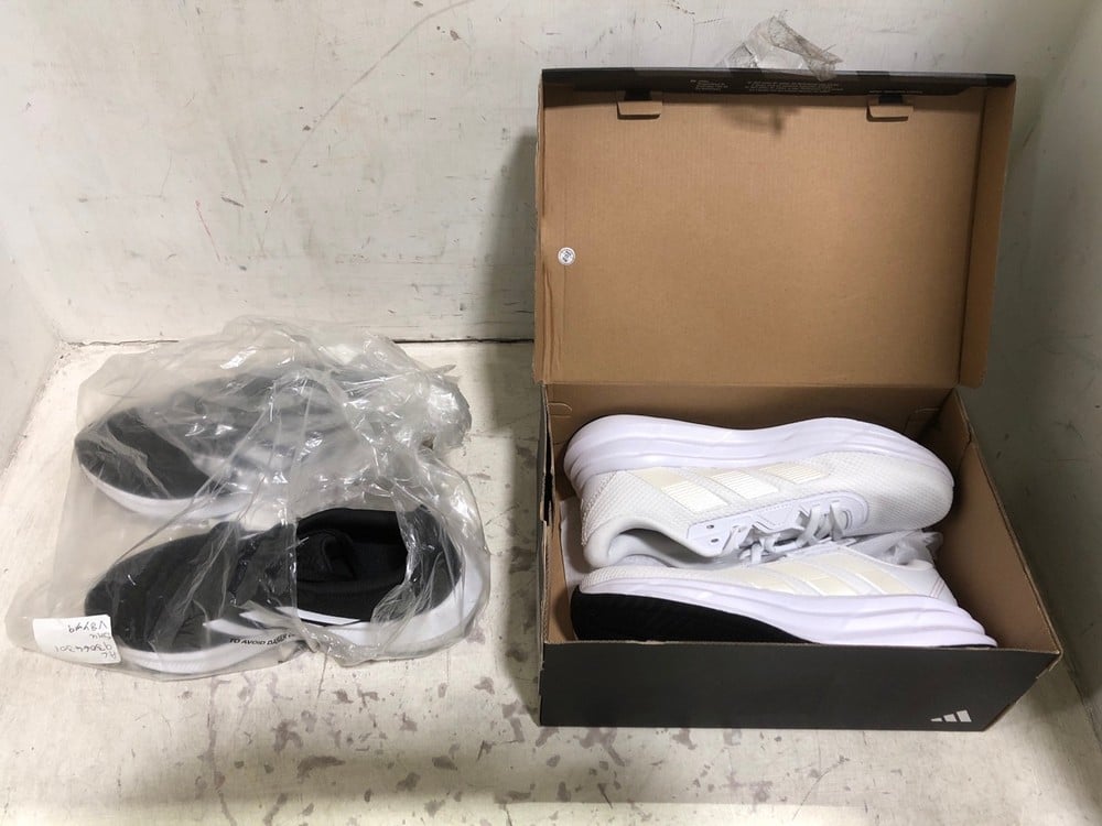 ADIDAS GALAXY 7 WOMENS WHITE/BLACK TRAINERS - SIZE 6.5 TO INCLUDE ADIDAS RUNFALCON 3.0 BLACK/WHITE TRAINERS - SIZE 6