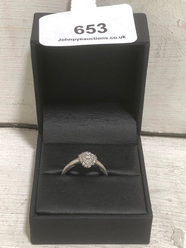 LOVE DIAMOND 9CT WHITE GOLD 0.16CT DIAMOND ENGAGEMENT RING - RRP £325