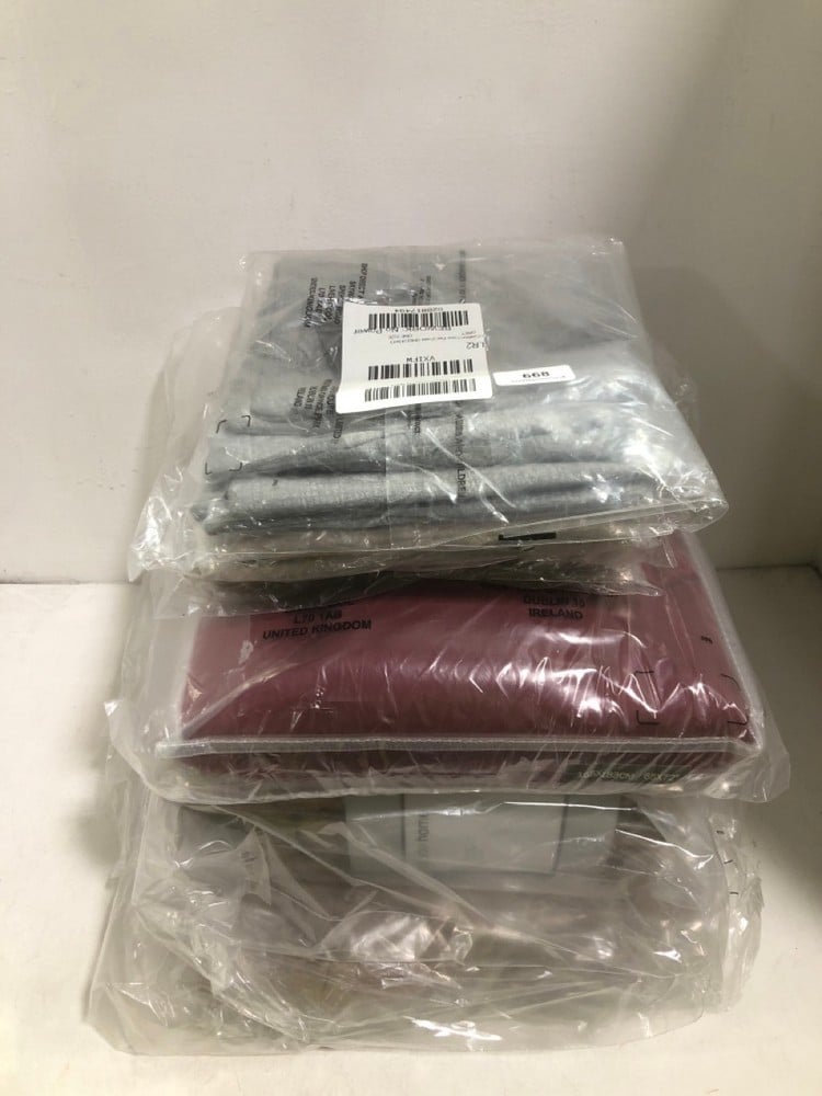 6 X ASSORTED ITEMS TO INCLUDE CUSHION CASE PAIR GREY 43 X 43CM